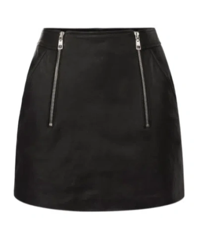 Elisabetta Franchi A-line Leather Miniskirt In Black