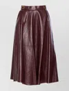 Elisabetta Franchi A-line Silhouette Skirt With Metallic Buckle Detail In Burgundy