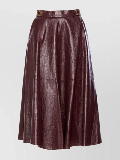 ELISABETTA FRANCHI A-LINE SILHOUETTE SKIRT WITH METALLIC BUCKLE DETAIL