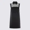 Elisabetta Franchi Dress With Embroidery And Sheer Panel In Black