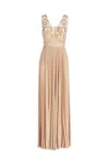 Elisabetta Franchi Woman Maxi Dress Gold Size 10 Polyamide In Q02