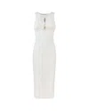 Elisabetta Franchi Fitted Midi Dress With Cut-out Details In White