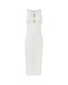 Elisabetta Franchi Fitted Midi Dress With Cut-out Details In White