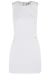 Elisabetta Franchi Fitted Mini Dress With Structured Bodice And Back Zipper In Avorio