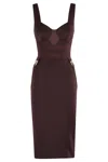 Elisabetta Franchi Structured Bodice Evening Dress In Brown
