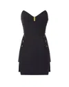 Elisabetta Franchi Black Lightweight Crepe Bustier Dress In Black