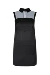 Elisabetta Franchi Dress With Embroidery And Sheer Panel In Black