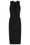 Elisabetta Franchi Sleeveless Black Midi Dress With V-neckline In Nero