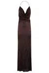 Elisabetta Franchi Open-back Jersey Maxi Dress In Cacao