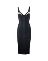 Elisabetta Franchi Abito In Crêpe Leggero Con Tulle Nero In Black