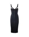 Elisabetta Franchi Abito In Crêpe Leggero Con Tulle Nero In Black