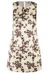 Elisabetta Franchi Dress In Printed Duchesse And Tulle In Lemonade Cacao