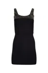 Elisabetta Franchi Bead-embellished Mini Dress In Nero
