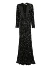 Elisabetta Franchi Red Carpet Dress In Full Sequins Clothing In Black