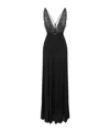 Elisabetta Franchi Abito Red Carpet In Tulle E Jersey Con Cristalli In Black