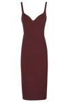 Elisabetta Franchi Stretch Crepe Midi Dress In Rouge Noir