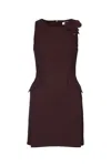 Elisabetta Franchi Sleeveless Floral Peplum Balloon Dress In Cacao