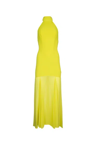 Elisabetta Franchi Red Carpet Cedar Dress In Yellow