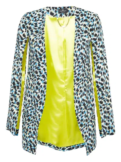 Pre-owned Elisabetta Franchi Abstract-print Cape Jacket