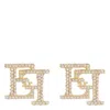 Elisabetta Franchi Logo Earrings In Gold
