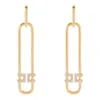 Elisabetta Franchi Strass And Logo Earrings In Gold