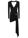 Elisabetta Franchi Jewel-detail Draped Mini Dress In Nero