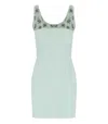 Elisabetta Franchi Acqua Dress With Pearls In Green