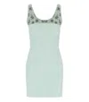 Elisabetta Franchi Embellished Sleeveless Mini Dress In Green