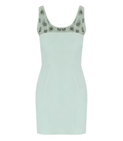 ELISABETTA FRANCHI ACQUA DRESS WITH PEARLS