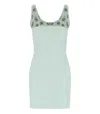 ELISABETTA FRANCHI ACQUA DRESS WITH PEARLS