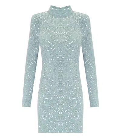 Elisabetta Franchi Acqua Dress With Sequins In Green