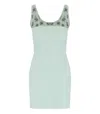 Elisabetta Franchi Embellished Sleeveless Mini Dress In Green