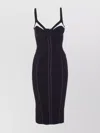 Elisabetta Franchi Adjustable Straps Bustier Cut-out Midi Pencil In Black