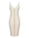 Elisabetta Franchi Adjustable-straps Panelled Midi Dress In White