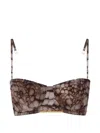 Elisabetta Franchi Alligator-patterned Bra In Brown