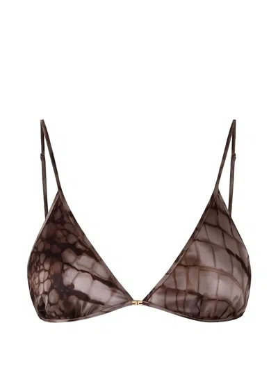 Elisabetta Franchi Alligator-print Bra In Multi