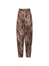 Elisabetta Franchi Alligator-print Buttoned Trousers In Brown