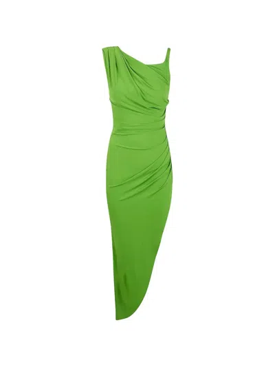 Elisabetta Franchi Aloe Viscose Dress In Green