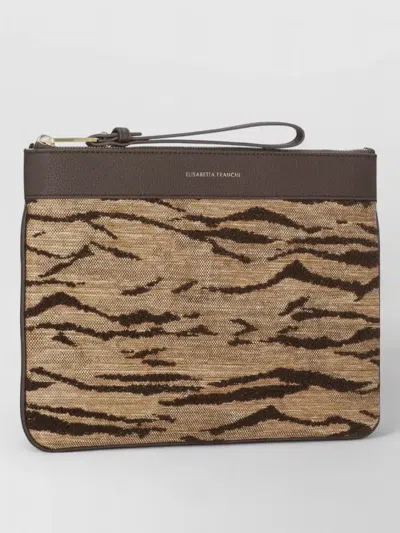 Elisabetta Franchi Animal Pattern Pochette Clutch Top Handle Wrist
