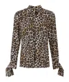 Elisabetta Franchi Leopard-print Georgette Shirt In Black