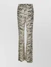 Elisabetta Franchi Zebra-print Flared Trousers In Cream