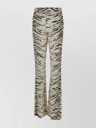 Elisabetta Franchi Zebra-print Flared Trousers In Black