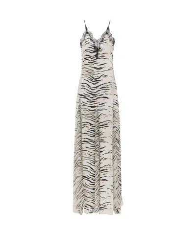 ELISABETTA FRANCHI ELISABETTA FRANCHI ANIMAL PRINT SPAGHETTI STRAP MAXI DRESS
