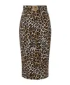 Elisabetta Franchi Leopard Print Midi Pencil Skirt In Black