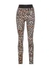 Elisabetta Franchi Animalier Leggings In Beige