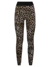 Elisabetta Franchi Leopard Print Leggings In Brown