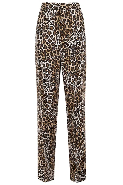 Elisabetta Franchi Animalier Trousers In Brown