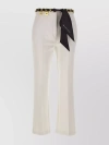 Elisabetta Franchi Ivory Flare Trousers With Foulard Belt