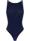 Elisabetta Franchi Appliqué Jersey Bodysuit In Blue