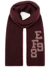 Elisabetta Franchi Rouge Noir Ribbed Scarf In Brown